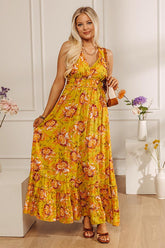 Sunflower Gazing Floral Maxi Dress