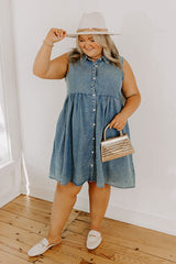 Ocean Retreat Chambray Mini Dress Curves