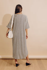 Beach Day Terry Stripe Maxi Dress in Cream