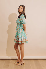 Sunday Strolls Floral Mini Dress in Mint