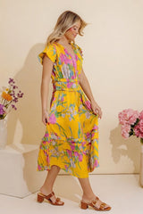 Date Night In Madrid Floral Midi