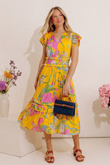 Date Night In Madrid Floral Midi