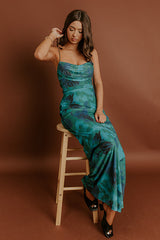 Luxe Living Mesh Maxi Dress in Forest