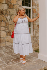 Coquette Moment Maxi Dress in White Curves