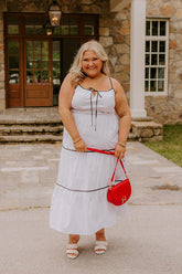 Coquette Moment Maxi Dress in White Curves