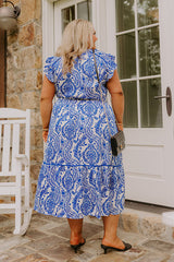 Riviera Rendezvous Satin Midi in Royal Blue Curves