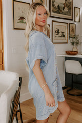 Living For Lake Life Chambray Mini Dress in Light Wash