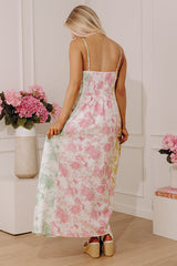 Loving Gaze Floral Color Block Maxi Dress