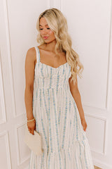 Countryside Cutie Floral Midi Dress in Sky Blue
