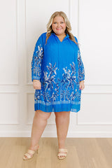 Skyline Views Pleated Mini Dress Curves