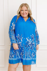 Skyline Views Pleated Mini Dress Curves