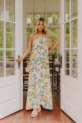 Bungalow Views Linen-Blend Maxi Dress in Yellow