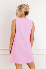 Darling Daze Denim Mini Dress in Pink