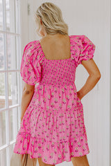 Floral Haven Mini Dress in Pink