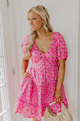 Floral Haven Mini Dress in Pink