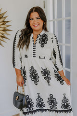 Playa Del Perfection Midi Dress in Cream Curves