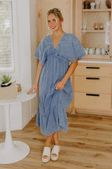 Pursuit Of Happiness Midi Dress in Blue