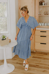 Pursuit Of Happiness Midi Dress in Blue