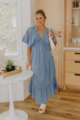 Pursuit Of Happiness Midi Dress in Blue