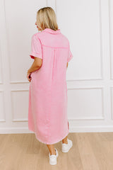 Lake Days Ahead Chambray Midi in Pink