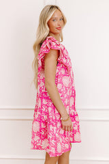 Garden Glance Floral Mini Dress in Blush