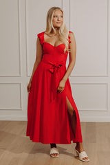 Haute In Here Linen-Blend Maxi Dress