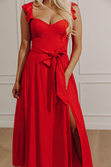 Haute In Here Linen-Blend Maxi Dress