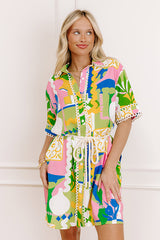 Barbados Bound Button Down Mini Dress