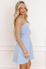 Downtown Chic Mini Dress in Sky Blue