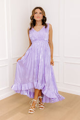 Evening Charm Satin Midi Dress