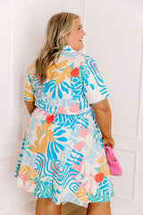 On Island Time Button Down Mini Dress Curves