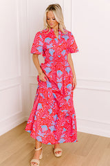Brunch Babe Floral Maxi Dress in Red