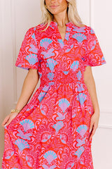 Brunch Babe Floral Maxi Dress in Red
