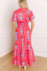 Brunch Babe Floral Maxi Dress in Red