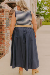 Brunch On The Pier Stripe Mid Dress Curves