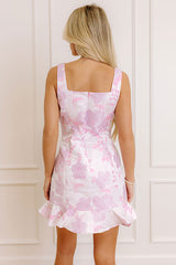 Hibiscus Holiday Jacquard Mini Dress