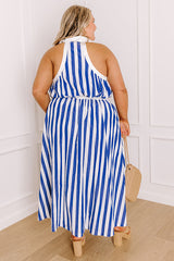 Sail Away Stripe Midi Dress Curves