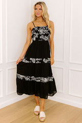 Resort Views Floral Embroidered Midi Dress