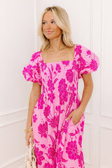 Lush Rows Floral Midi Dress