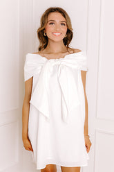 Uptown Social Off Shoulder Mini Dress in White