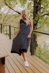 Yacht Club Cutie Stripe Knit Maxi Dress