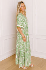 Art Gallery Social Midi Dress in Olive