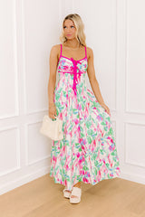 Colorful Personality Front Tie Maxi Dress