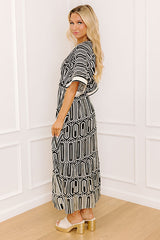 Art Gallery Social Midi Dress in Black