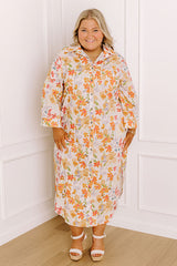 Sunny Views Floral Midi Dress Curves