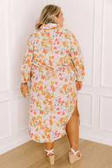 Sunny Views Floral Midi Dress Curves