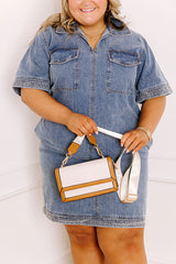 Weekend Vibes Denim Mini Dress Curves