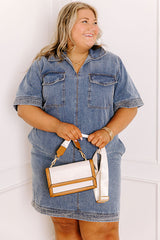 Weekend Vibes Denim Mini Dress Curves