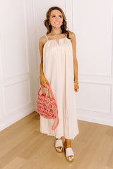Villa Views Midi Dress in Champagne
