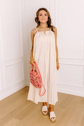 Villa Views Midi Dress in Champagne